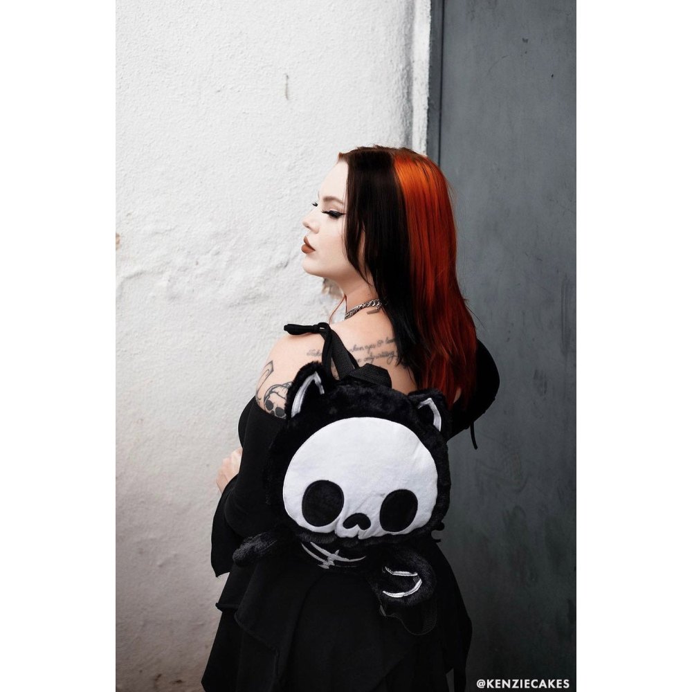 Vampire Freaks - Bony Bat Plush Backpack - Black/White